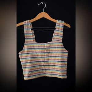 Never worn. Soft comfortable material. A bit cropped.